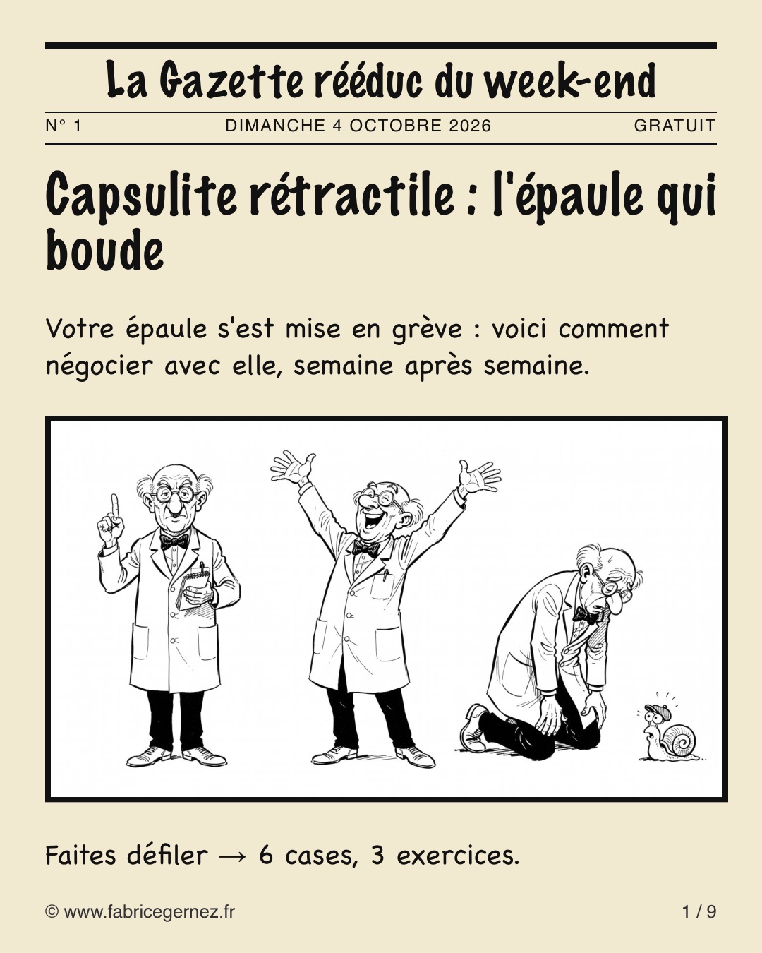 La Gazette rééduc du week-end n° 1 : Capsulite rétractile : l'épaule qui boude